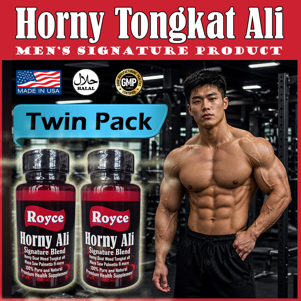 Royce Horny Ali Twin Pack Bundle (60X2) 120 capsules | Signature Men's Power Blend GMP Made in USA