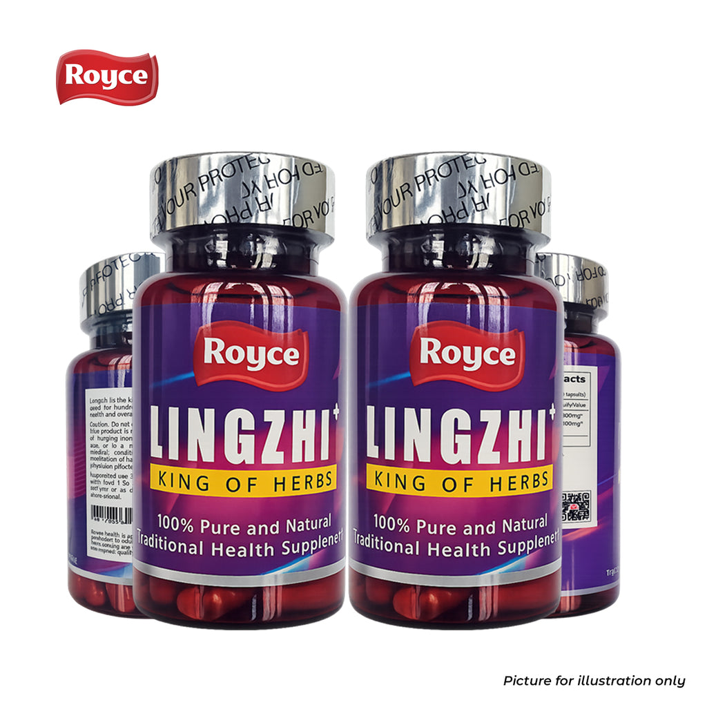 Royce LingZhi Twin Pack Bundle | (60X2) capsules | King of Herbs |  GMP Quality Made in Singapore