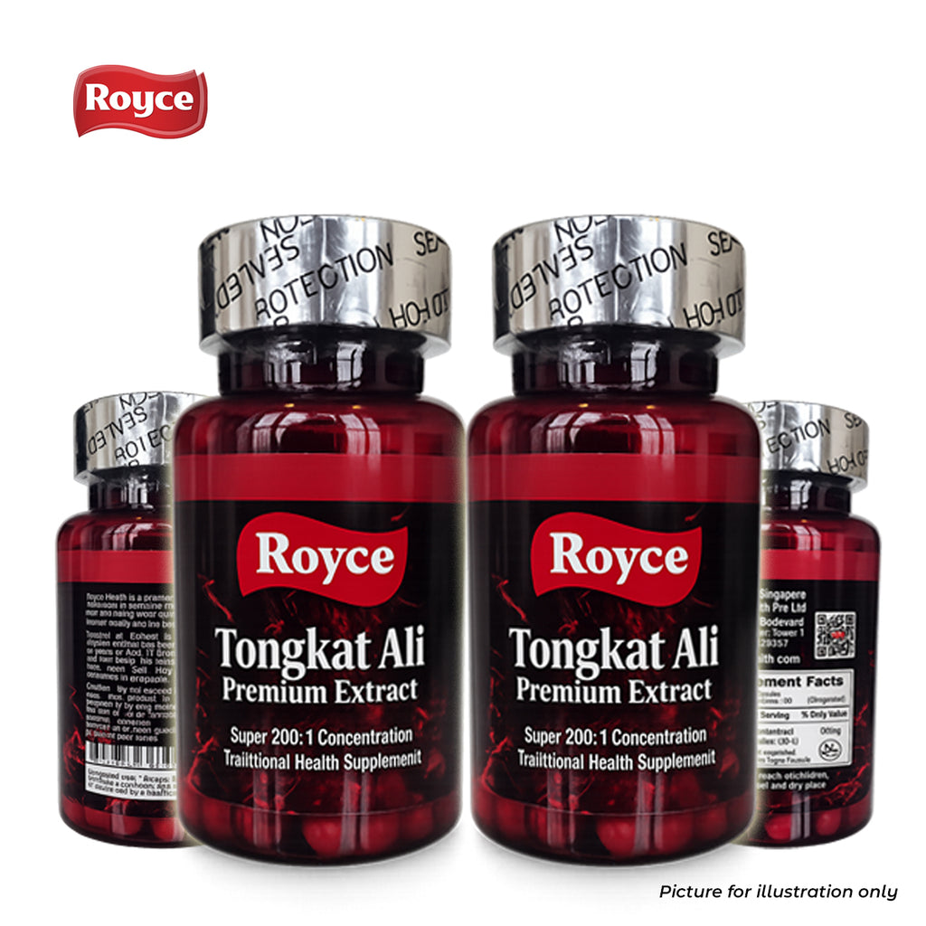 Royce Tongkat Ali 200X Premium Formula Twin Pack Bundle (60x2) 120 capsules GMP Certified Made in Singapore product