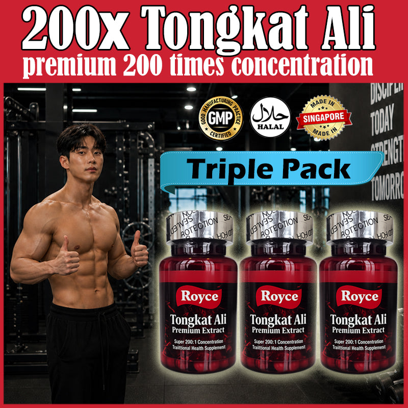 Royce Tongkat Ali Triple Pack Bundle (60x3) capsules | 200X Better Made in Singapore GMP Quality