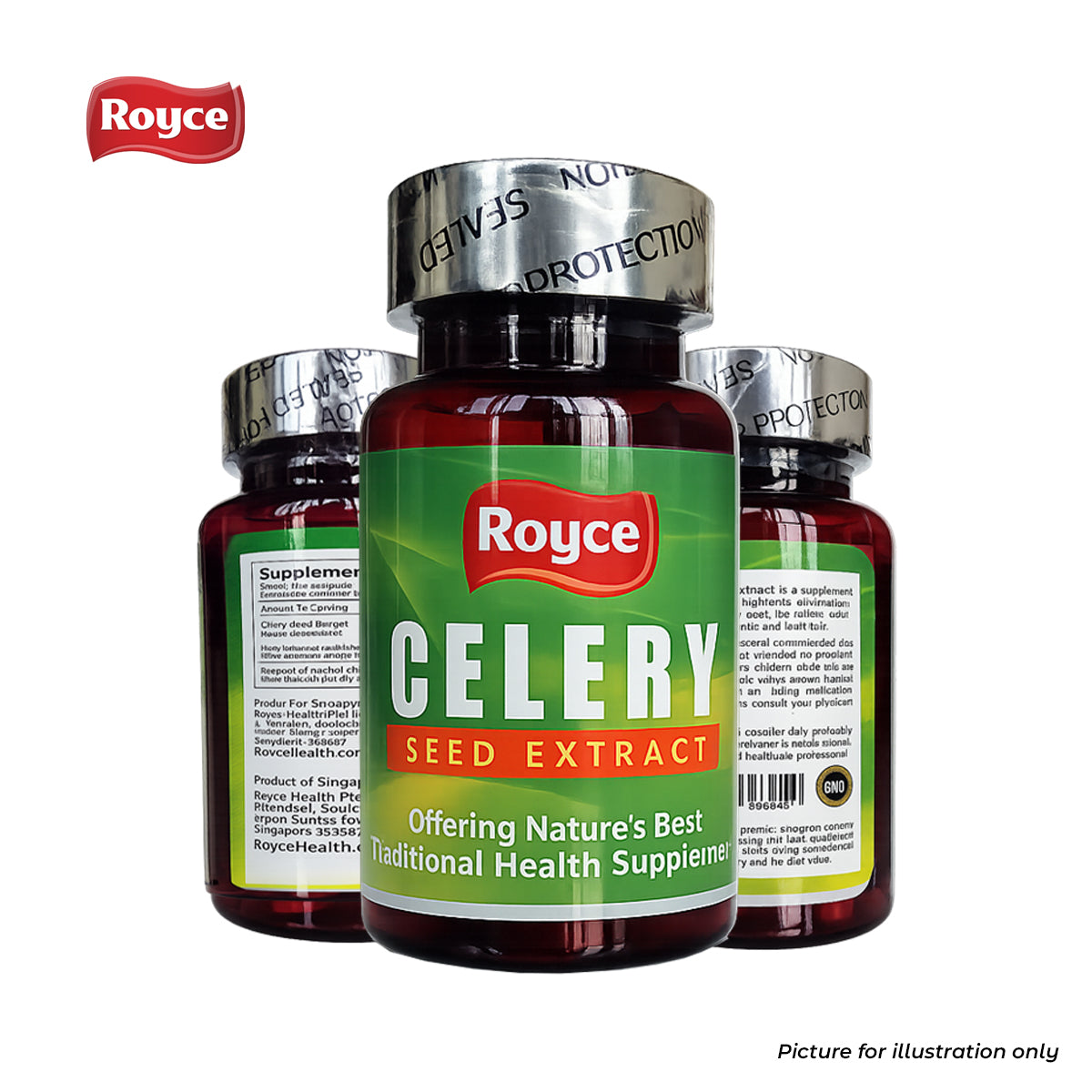 Royce Celery Seed Extract for Gout Relief - 60 capsules Inhibit Uric buildup acid GMP certified Made in Singapore