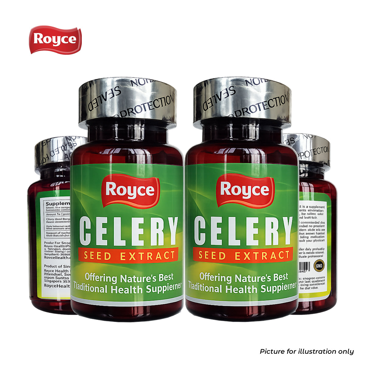 Royce Celery Seed Extract for Gout Twin Pack (60x2) 120 capsules Uric Acid GMP certified Made in Singapore